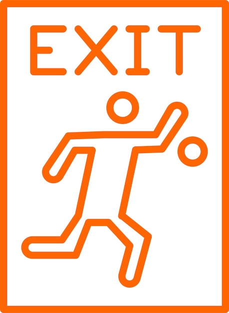 Estilo del icono de salida de emergencia de diseño vectorial