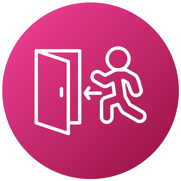 Estilo del icono de salida de emergencia de diseño vectorial