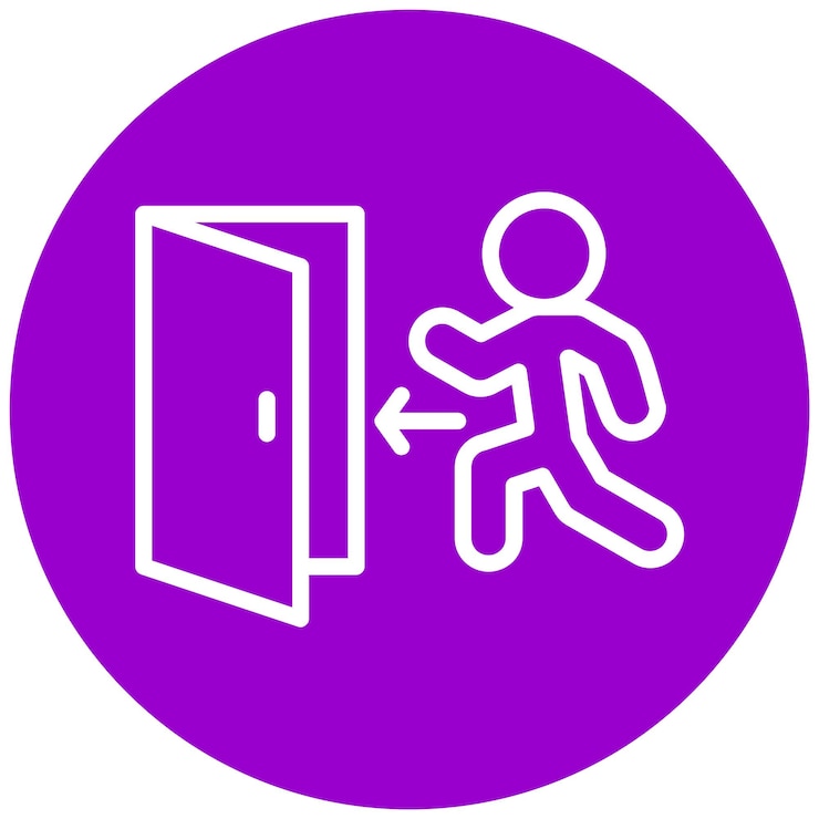 Vector estilo del icono de salida de emergencia de diseño vectorial