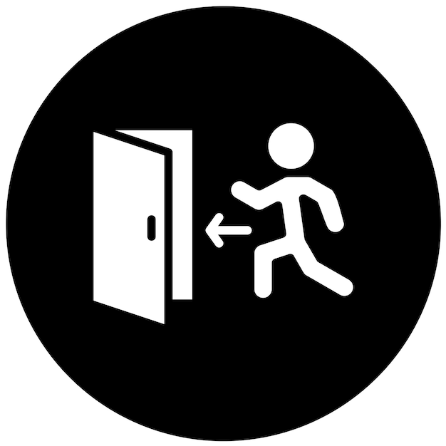 Estilo del icono de salida de emergencia de diseño vectorial