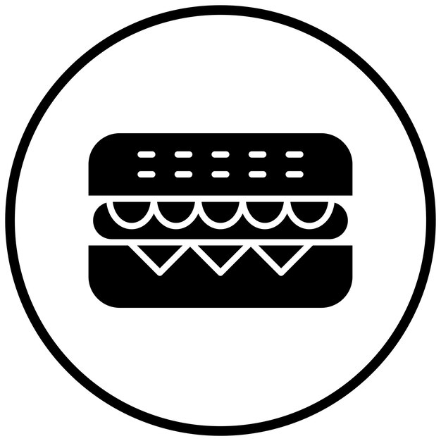 Estilo de icono de sándwich de diseño vectorial