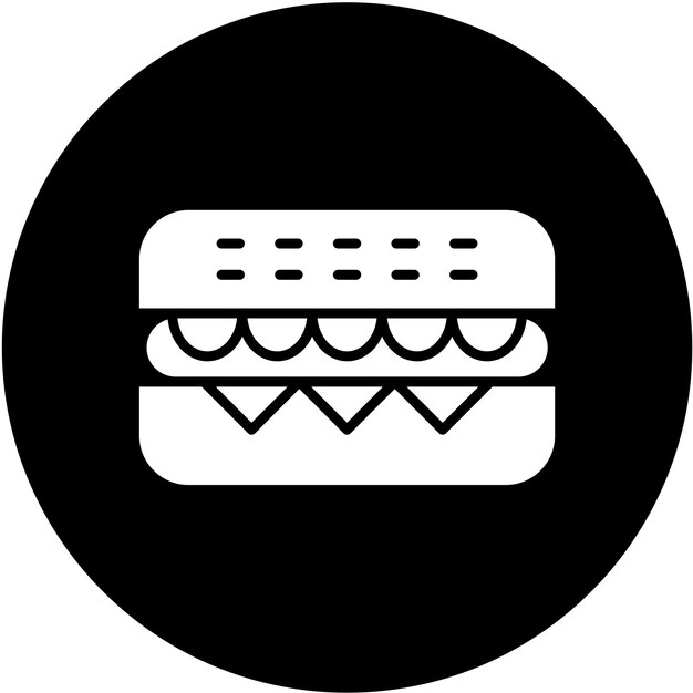 Estilo de icono de sándwich de diseño vectorial