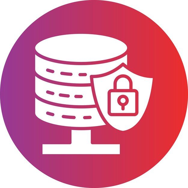 Estilo del icono de seguridad de la base de datos de diseño vectorial