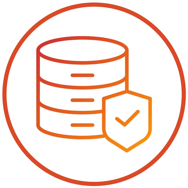 Estilo del icono de seguridad de la base de datos de diseño vectorial
