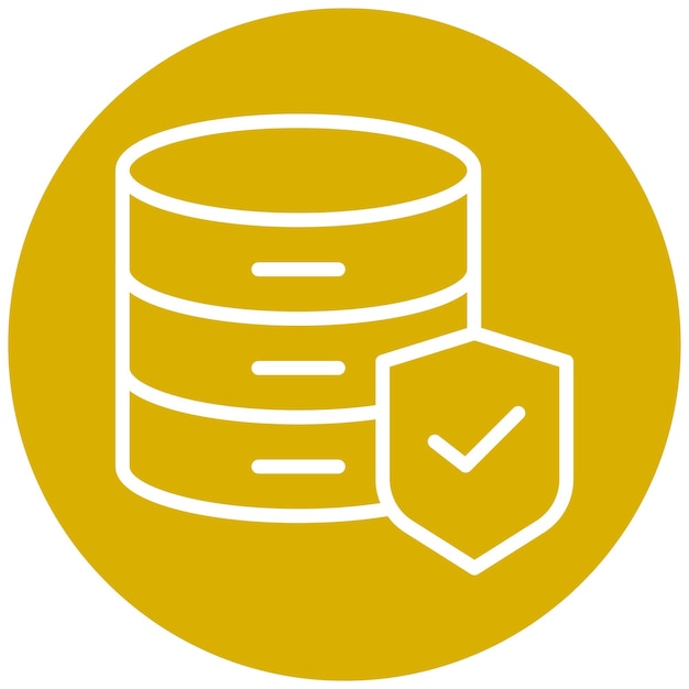Estilo del icono de seguridad de la base de datos de diseño vectorial