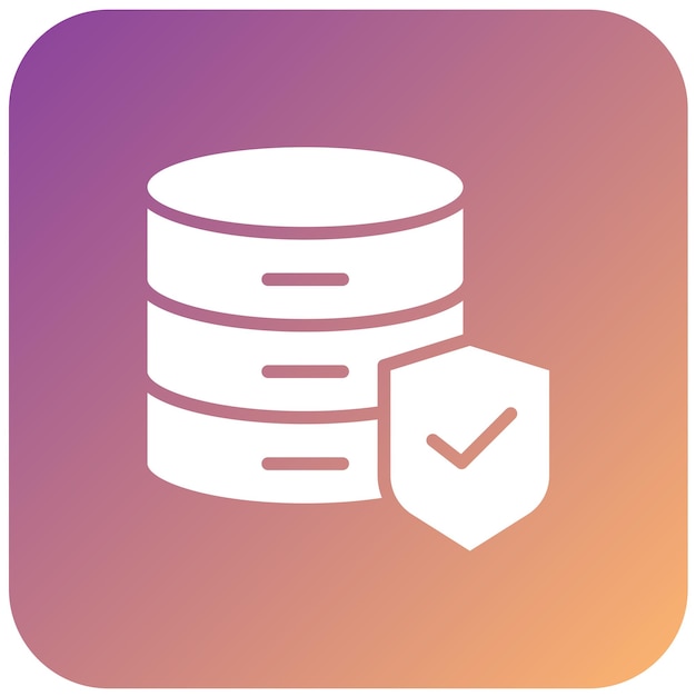 Estilo del icono de seguridad de la base de datos de diseño vectorial