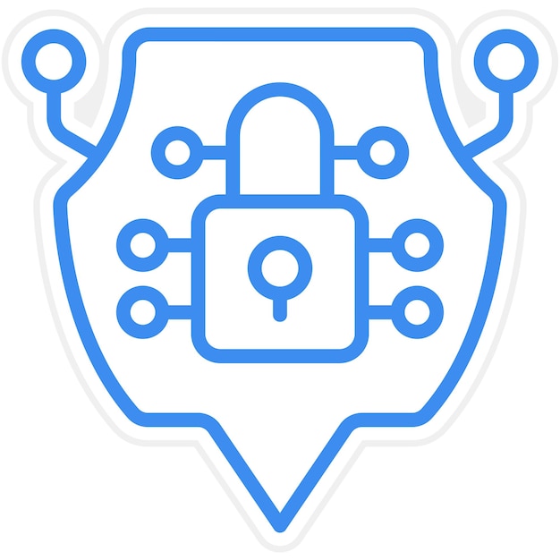 Estilo de icono de seguridad cibernética de diseño vectorial