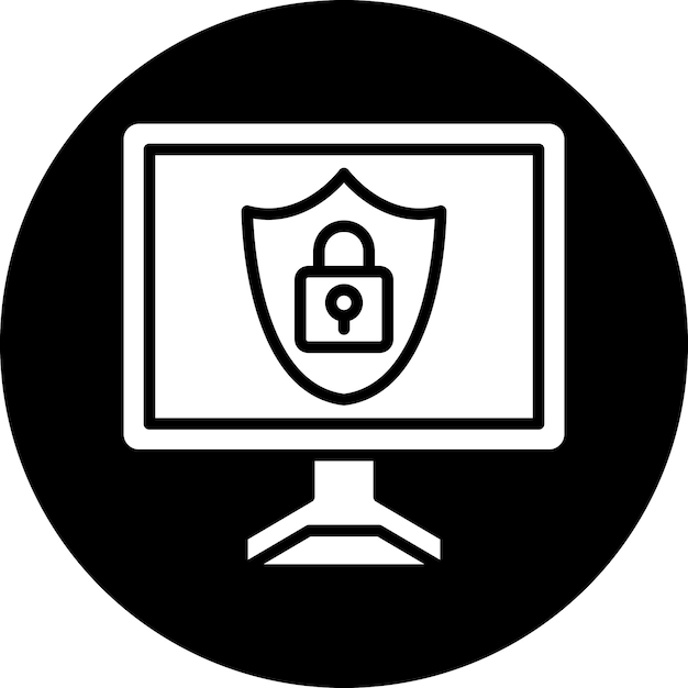 Estilo de icono de seguridad cibernética de diseño vectorial