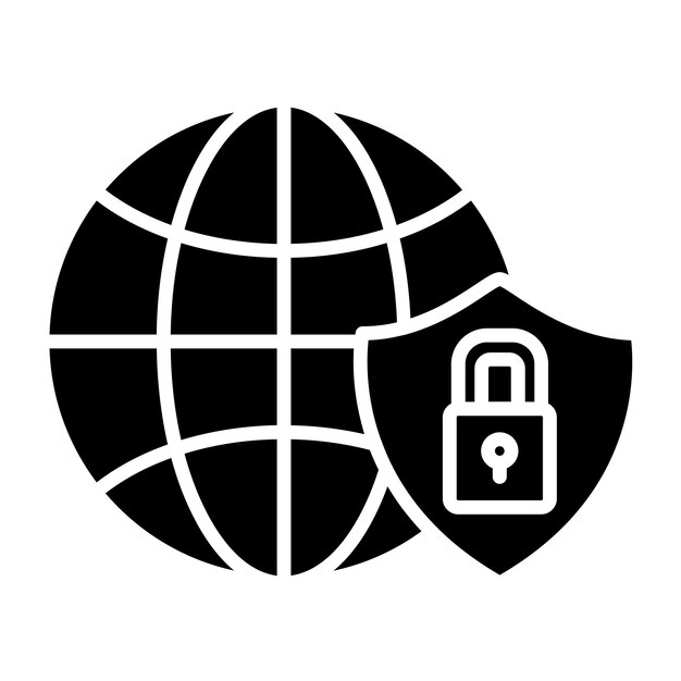 Estilo de icono de seguridad cibernética de diseño vectorial