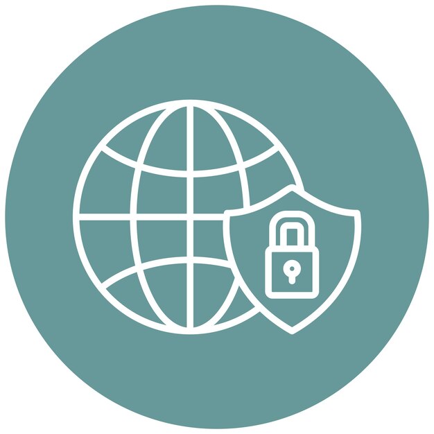 Estilo de icono de seguridad cibernética de diseño vectorial