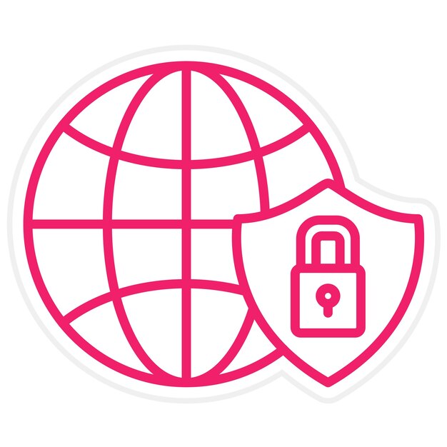 Estilo de icono de seguridad cibernética de diseño vectorial