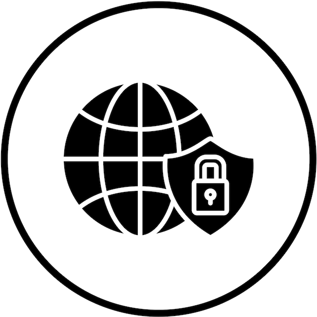 Estilo de icono de seguridad cibernética de diseño vectorial