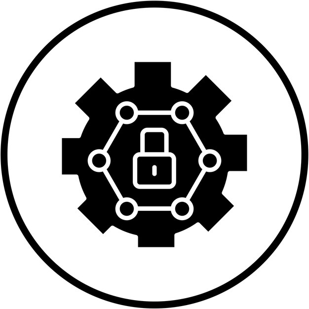 Estilo de icono de seguridad cibernética de diseño vectorial