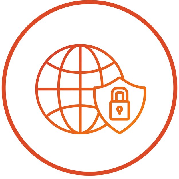 Estilo de icono de seguridad cibernética de diseño vectorial
