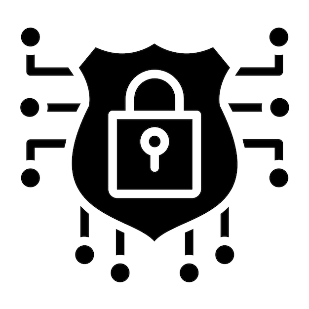 Estilo de icono de seguridad cibernética de diseño vectorial