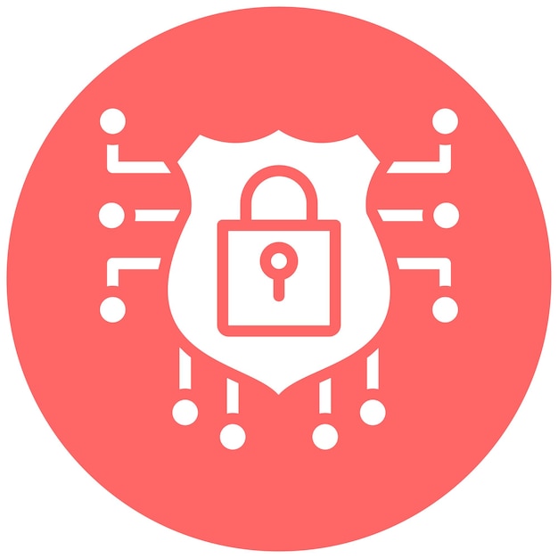 Estilo de icono de seguridad cibernética de diseño vectorial