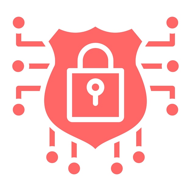 Estilo de icono de seguridad cibernética de diseño vectorial