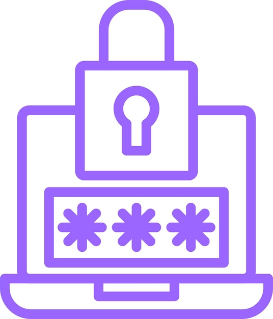 Estilo de icono de seguridad de contraseña de diseño vectorial