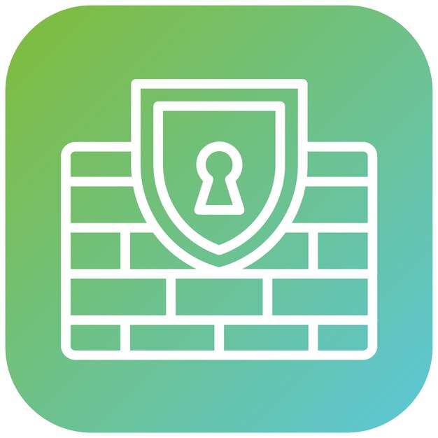 Estilo del icono de seguridad del cortafuegos de diseño vectorial