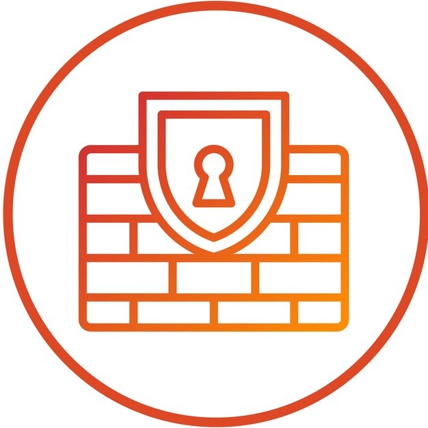 Estilo del icono de seguridad del cortafuegos de diseño vectorial