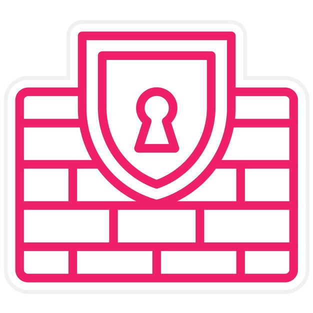 Estilo del icono de seguridad del cortafuegos de diseño vectorial