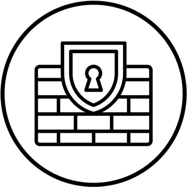 Estilo del icono de seguridad del cortafuegos de diseño vectorial