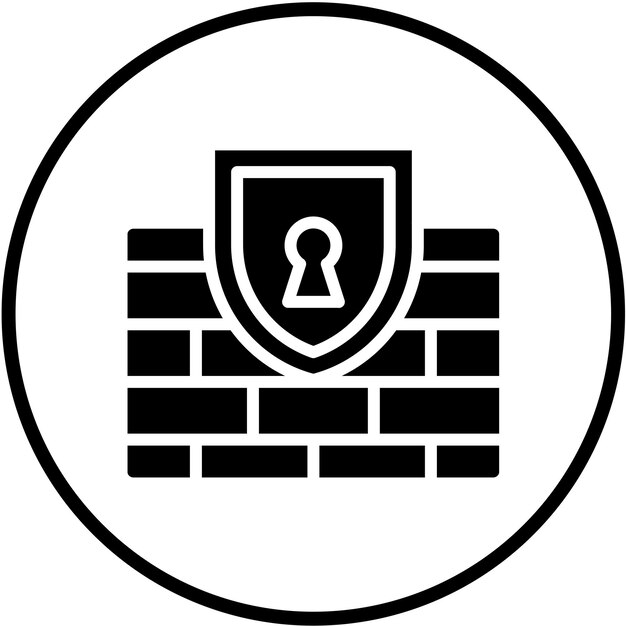 Estilo del icono de seguridad del cortafuegos de diseño vectorial