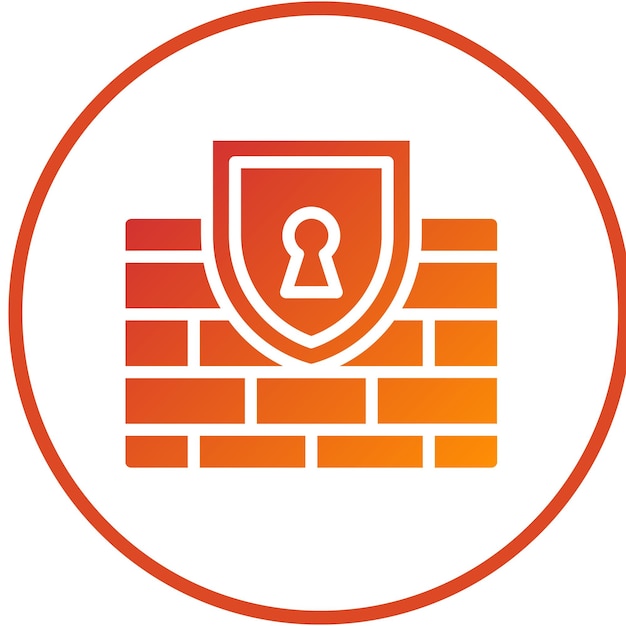 Estilo del icono de seguridad del cortafuegos de diseño vectorial
