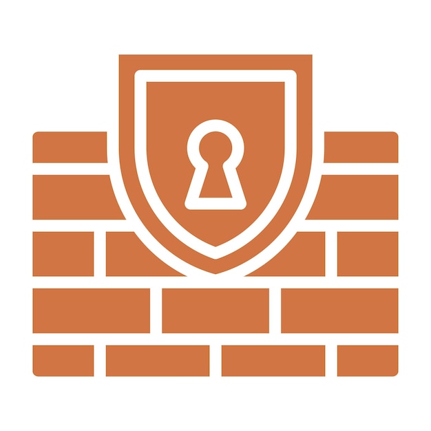 Estilo del icono de seguridad del cortafuegos de diseño vectorial