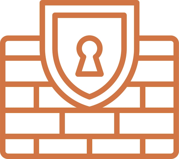 Estilo del icono de seguridad del cortafuegos de diseño vectorial