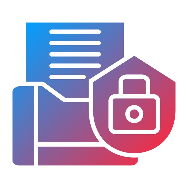 Estilo del icono de seguridad de datos de diseño vectorial