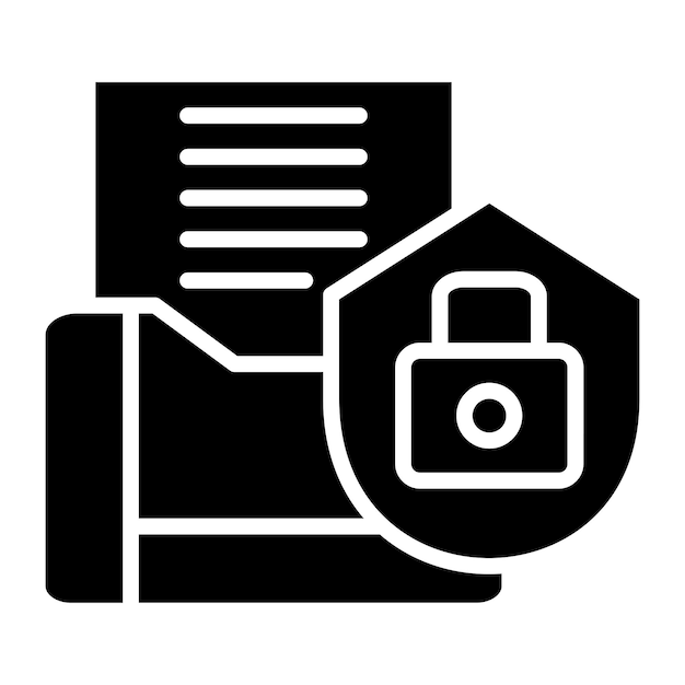 Estilo del icono de seguridad de datos de diseño vectorial