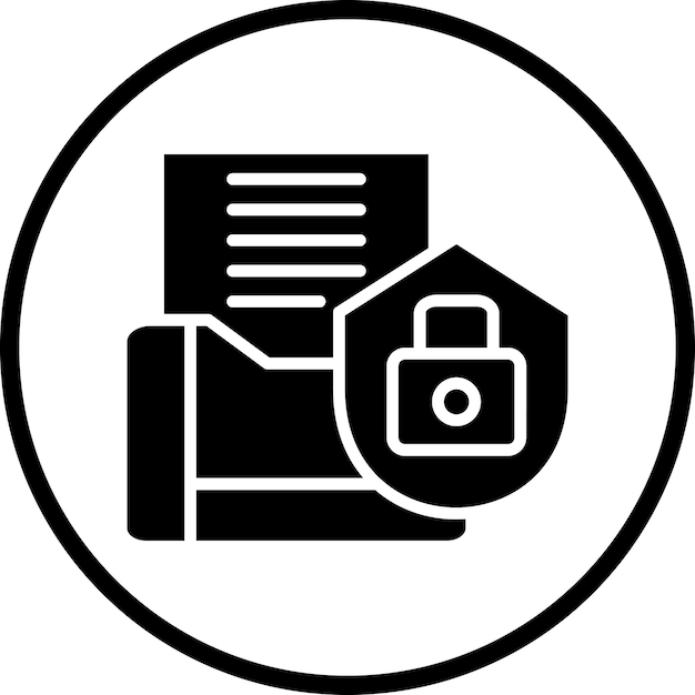 Estilo del icono de seguridad de datos de diseño vectorial