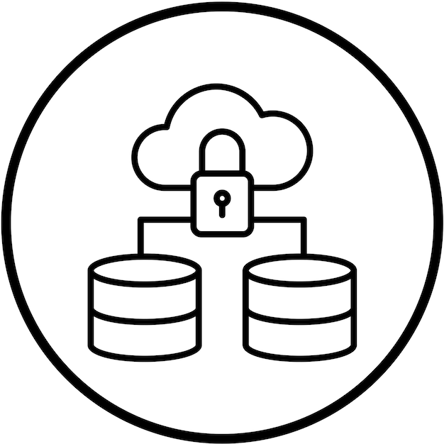Estilo del icono de seguridad de datos de diseño vectorial
