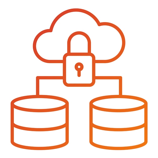 Estilo del icono de seguridad de datos de diseño vectorial