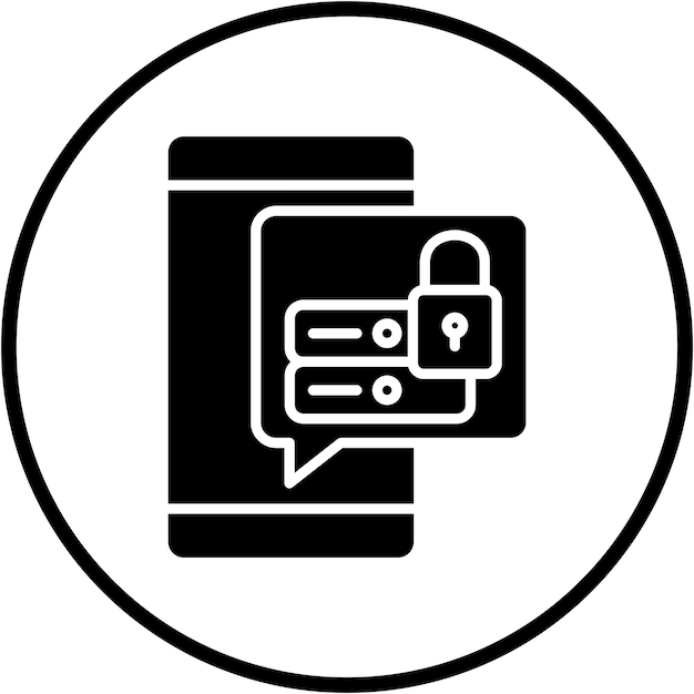 Estilo del icono de seguridad de datos de diseño vectorial