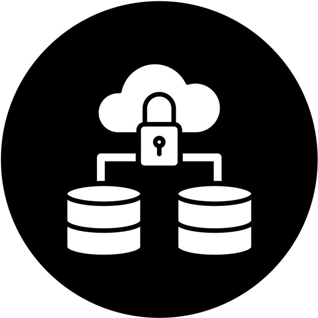 Estilo del icono de seguridad de datos de diseño vectorial