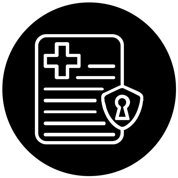 Estilo de icono de seguridad de datos de salud de diseño vectorial