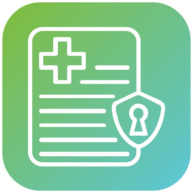 Estilo de icono de seguridad de datos de salud de diseño vectorial