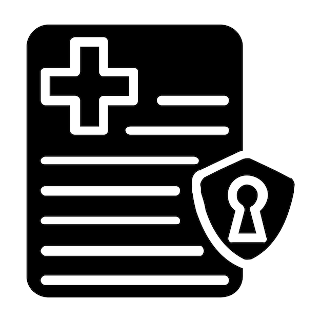 Estilo de icono de seguridad de datos de salud de diseño vectorial