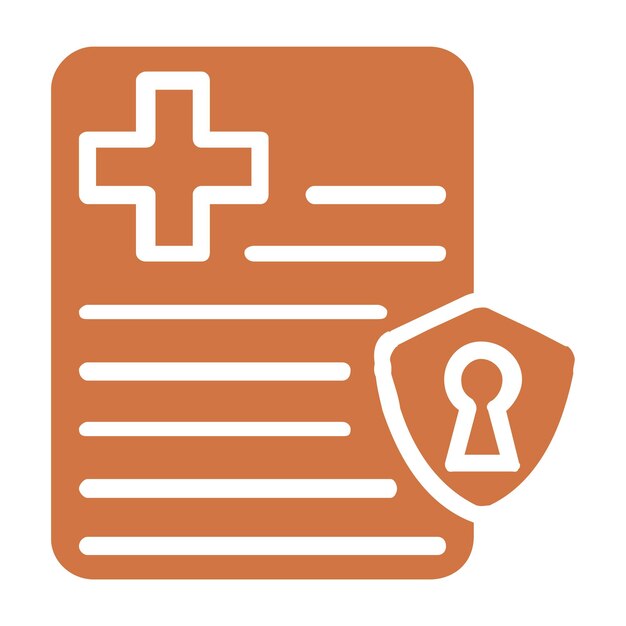 Estilo de icono de seguridad de datos de salud de diseño vectorial