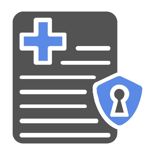 Estilo de icono de seguridad de datos de salud de diseño vectorial