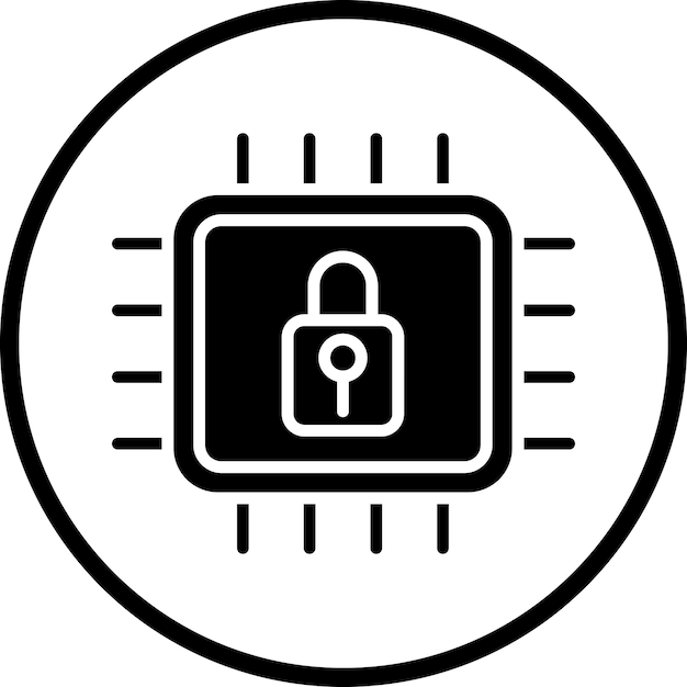 Estilo de icono de seguridad de hardware de diseño vectorial