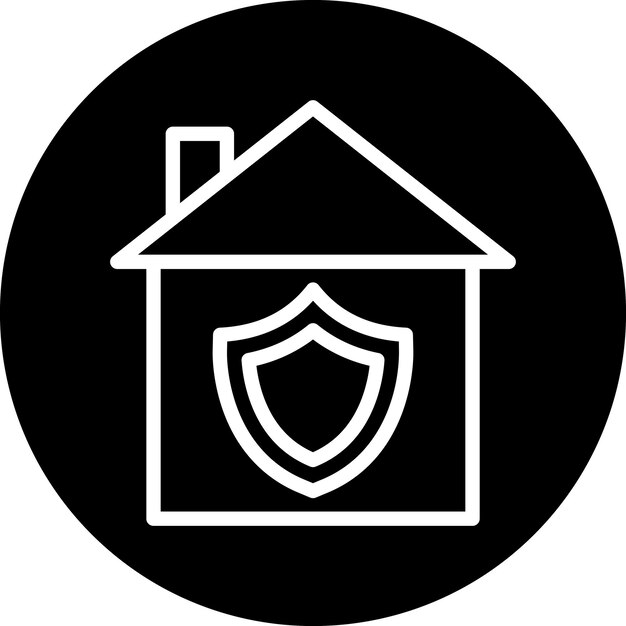 Estilo del icono de seguridad del hogar de diseño vectorial