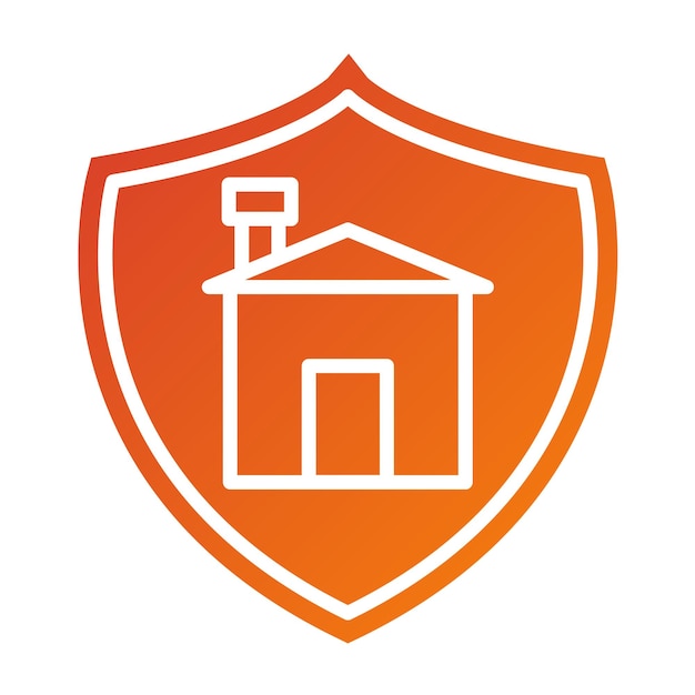 Estilo del icono de seguridad del hogar de diseño vectorial