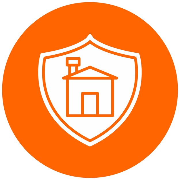 Estilo del icono de seguridad del hogar de diseño vectorial