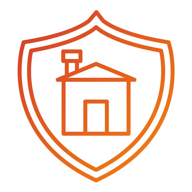 Estilo del icono de seguridad del hogar de diseño vectorial