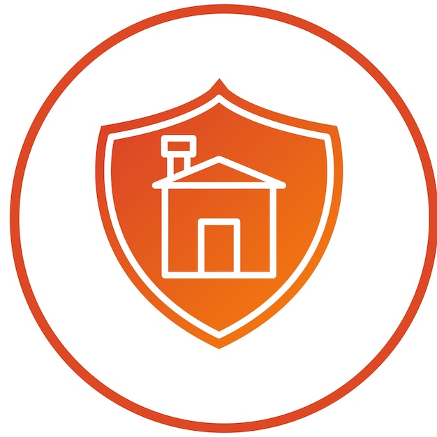 Estilo del icono de seguridad del hogar de diseño vectorial