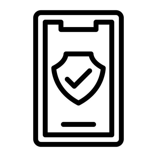 Estilo del icono de seguridad móvil de diseño vectorial