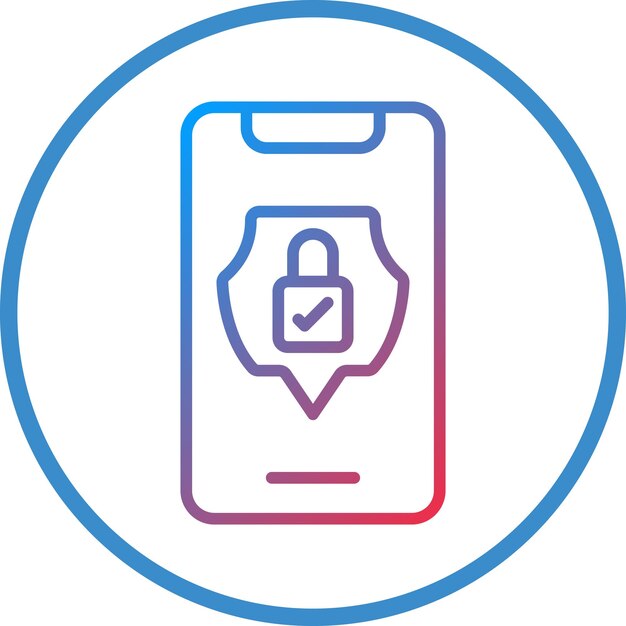 Estilo de icono de seguridad móvil de diseño vectorial